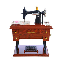 Load image into Gallery viewer, Vintage Music Box Mini Sewing Machine Style Mechanical Birthday Gift Table Decor Sewing Machine Style Mechanical Music Box
