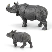 Load image into Gallery viewer, Simulation Animal World Indian Rhino Model Solid Static Early Education Cognitive Ornaments Children&#39;s Puzzle Toys
