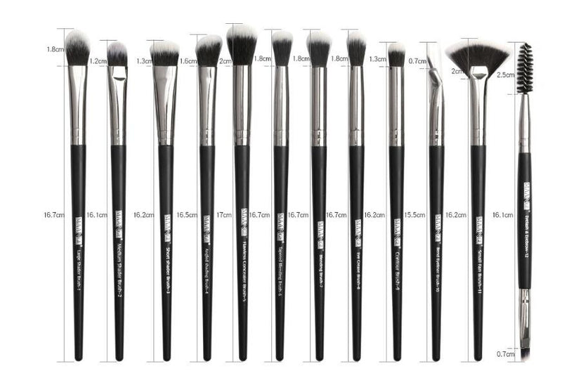 Makeup Brushes Set 12 pcs/lot Eye Shadow Blending Eyeliner Eyelash Eyebrow Brushes For Makeup