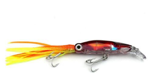 LEO Lifelike Big Octopus Squid Jig Fishing Lure 14cm/40g Hard Plastic Artificial Bait