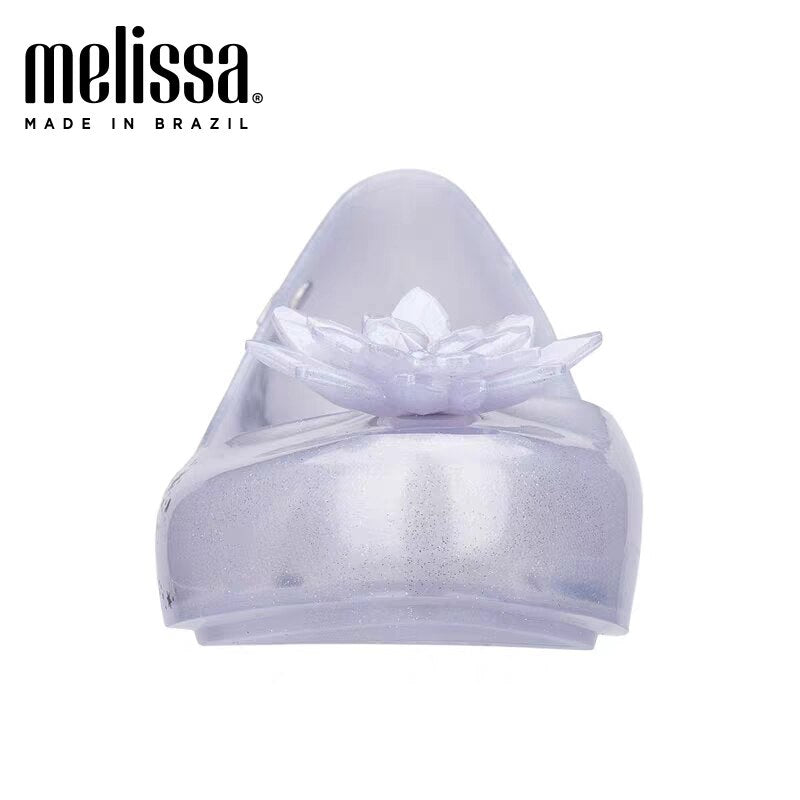 Mini MELISSA MEL ULTRAGIRL + Big Girl Jelly Sandals Bow Flowers Kids Sandals Children Beach Shoes Non-slip Toddler Shoes