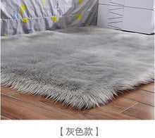Load image into Gallery viewer, Artificial Wool Carpet Rectangle/Square garnish Faux Mat Seat Pad Plain Skin Fur Plain Fluffy Area Rugs Washable Home Textile
