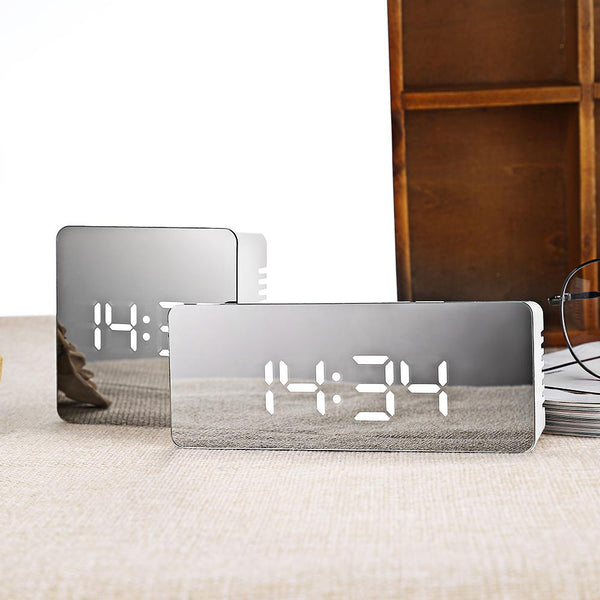 Hot Multifunction LED Mirror Alarm Clock Digital Clock Snooze Display Time Night Led Light Table Desktop Alarm Clock Despertador