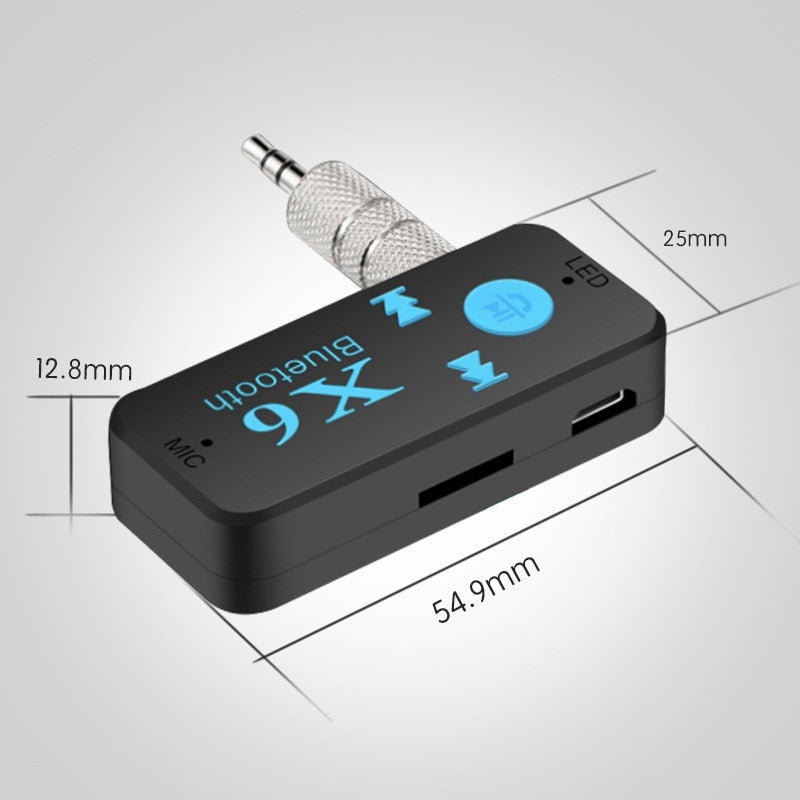 X6 Bluetooth Transmitter Aux Usb Car Play Music Receiver Adapter 5.0 mm  Bluetooth Adapter  MP3 Music Adapter For car player