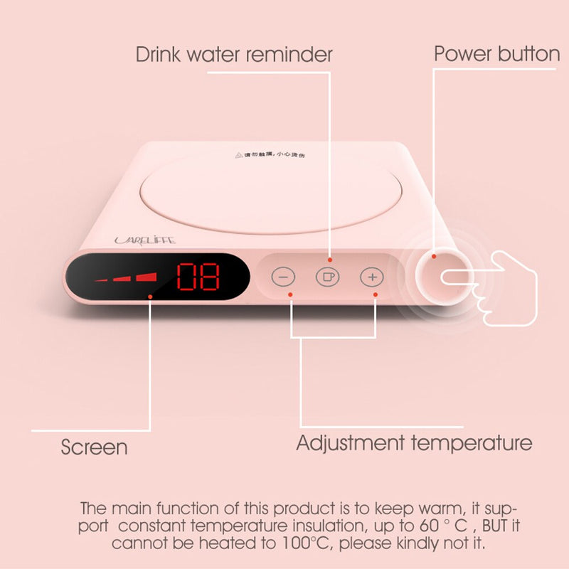 UARELIFFE Mini Heating Coasters USB Charging Warmer Heat Base 3 Levels Of Adjustment Constant Temperature For Smart Home Use