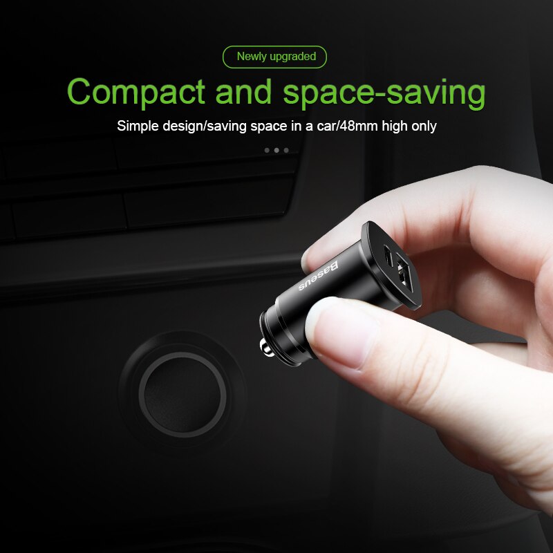Baseus 30W Dual USB C PD Quick Charge QC 4.0 Car Charger For Mobile Phone Charger Fast USB PD Type C AFC SCP Car Phone Charger