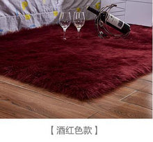 Load image into Gallery viewer, Artificial Wool Carpet Rectangle/Square garnish Faux Mat Seat Pad Plain Skin Fur Plain Fluffy Area Rugs Washable Home Textile
