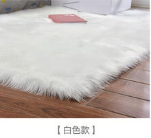Load image into Gallery viewer, Artificial Wool Carpet Rectangle/Square garnish Faux Mat Seat Pad Plain Skin Fur Plain Fluffy Area Rugs Washable Home Textile
