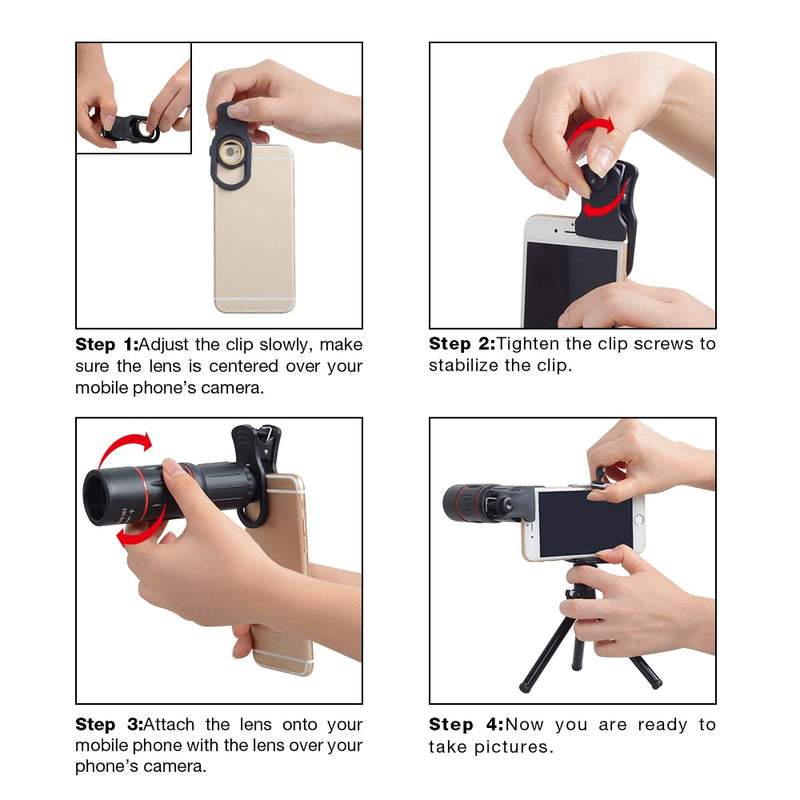 APEXEL 18X Telescope Zoom Mobile Phone Lens for iPhone Samsung Smartphones universal clip Telefon Camera Lens with tripod 18XTZJ