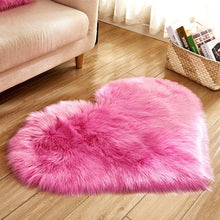 Load image into Gallery viewer, Love Heart Rugs Artificial Wool Hairy Carpet Faux Floor Mat Fur Plain Fluffy Area Rug Soft Living Room Carpet Bedroom Floor Mat
