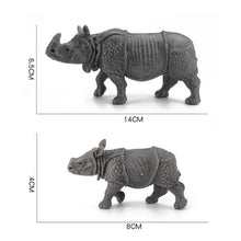 Load image into Gallery viewer, Simulation Animal World Indian Rhino Model Solid Static Early Education Cognitive Ornaments Children&#39;s Puzzle Toys
