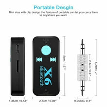 Load image into Gallery viewer, X6 Bluetooth Transmitter Aux Usb Car Play Music Receiver Adapter 5.0 mm  Bluetooth Adapter  MP3 Music Adapter For car player
