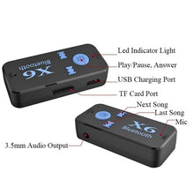 Load image into Gallery viewer, X6 Bluetooth Transmitter Aux Usb Car Play Music Receiver Adapter 5.0 mm  Bluetooth Adapter  MP3 Music Adapter For car player
