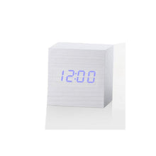 Load image into Gallery viewer, Multicolor Sounds Control Wooden Clock New Modern Wood Digital LED Desk Alarm Clock Thermometer Timer Calendar Table Decor
