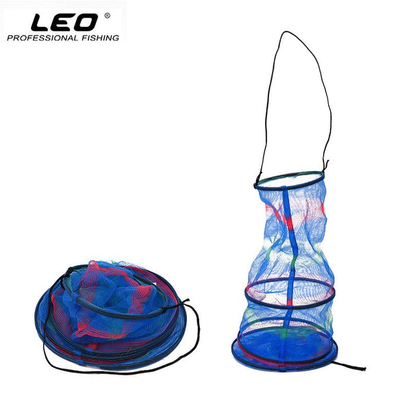 LEO Colorful 3 Layers Collapsible Fishing Net Basket to Keep Fish Alive in the Water 65cm