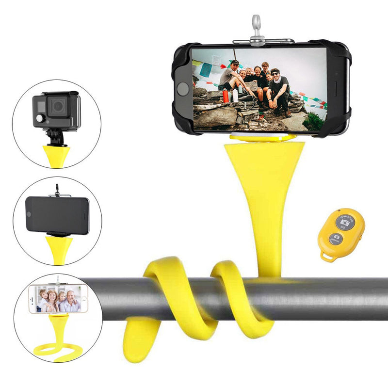 Flexible selfie stick monopod wireless Bluetooth tripod monkey holder for GoPro iPhone camera phone car bicycle universal