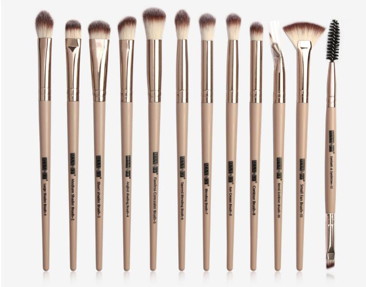 Makeup Brushes Set 12 pcs/lot Eye Shadow Blending Eyeliner Eyelash Eyebrow Brushes For Makeup