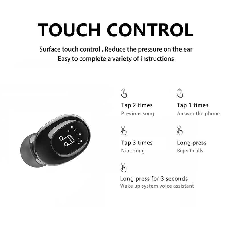 ⭐️⭐️⭐️⭐️⭐️ 2021 Invisible Ture Wireless Earphone Noise Cancelling Bluetooth Headphone Handsfree Stereo Headset TWS Earbud With Microphone