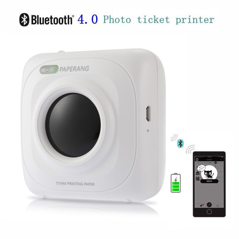 PAPERANG P1 Portable Bluetooth 4.0 Printer Thermal Photo Printer Phone Wireless Connection Printer 1000mAh Lithium-ion Batter