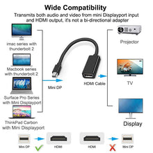Load image into Gallery viewer, Mini Displayport To HDMI Cable 4k 1080P TV Projector Projetor DP 1.4 Display Port Converter For Mac Mini Apple Macbook Air Pro
