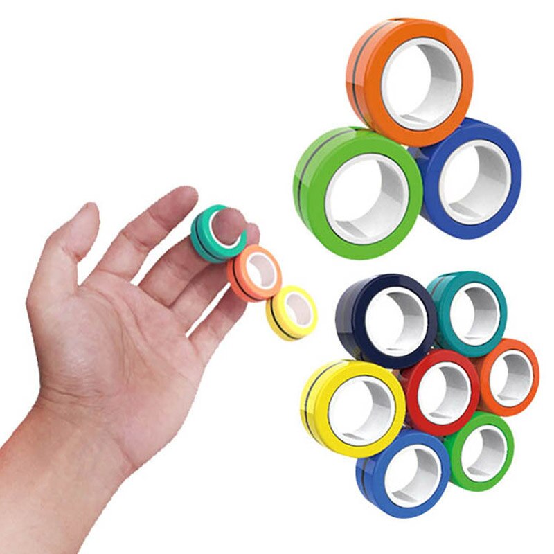 FinGears Magnetic Rings Anti-stress Toys For Chlidren Adult Anxiety Relief Focus Kids Decompression Magic Fidget Toys Birthday