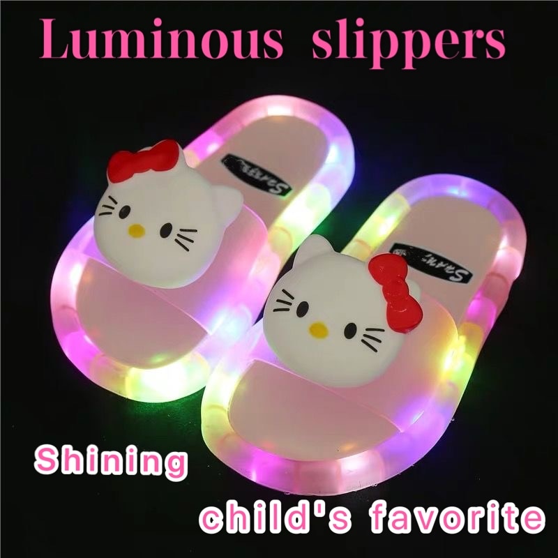 Light Up Slippers Children LED  Kids Slippers Baby Bathroom Sandals  Kids Shoes for Girl  Boys Flip Flops  Toddler