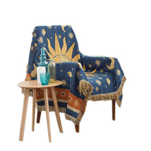 Load image into Gallery viewer, SJ Retro Sun Moon Aztec Navajo Bohemian Cotton Sofa Blanket for Adults Wall Hanging Decor Super Warm Soft
