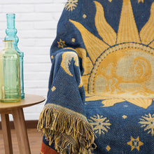 Load image into Gallery viewer, SJ Retro Sun Moon Aztec Navajo Bohemian Cotton Sofa Blanket for Adults Wall Hanging Decor Super Warm Soft
