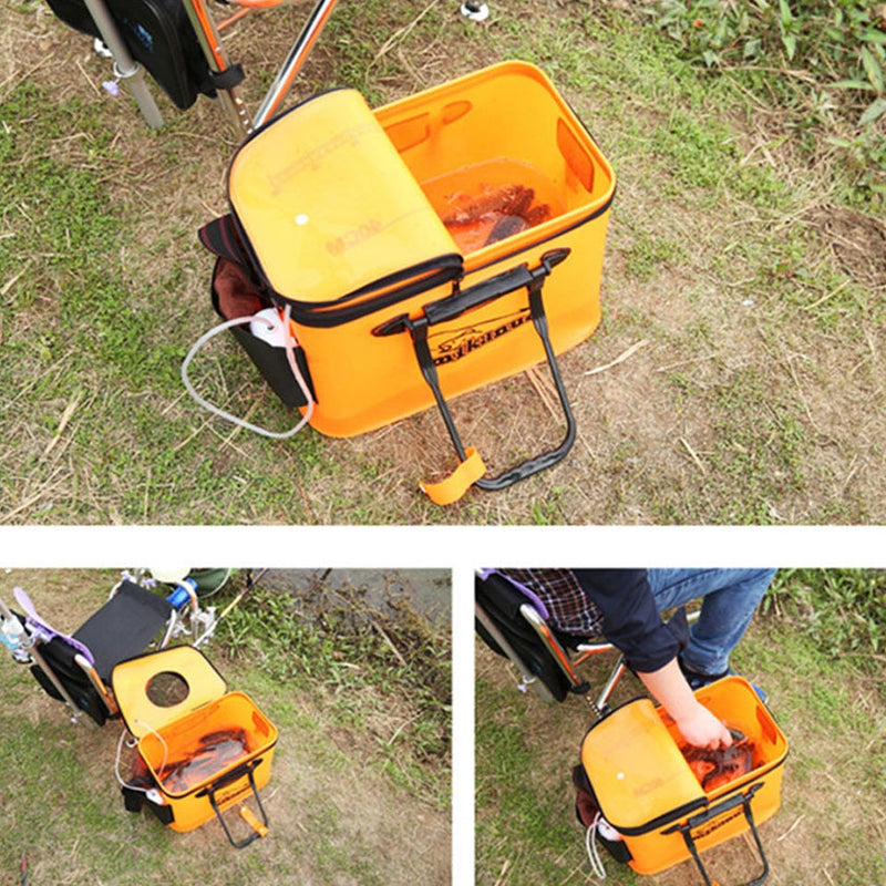 Portable EVA Fishing Bag Collapsible Fishing Bucket Live Fish Box Camping Water Container Pan Basin Tackle Storage Bag