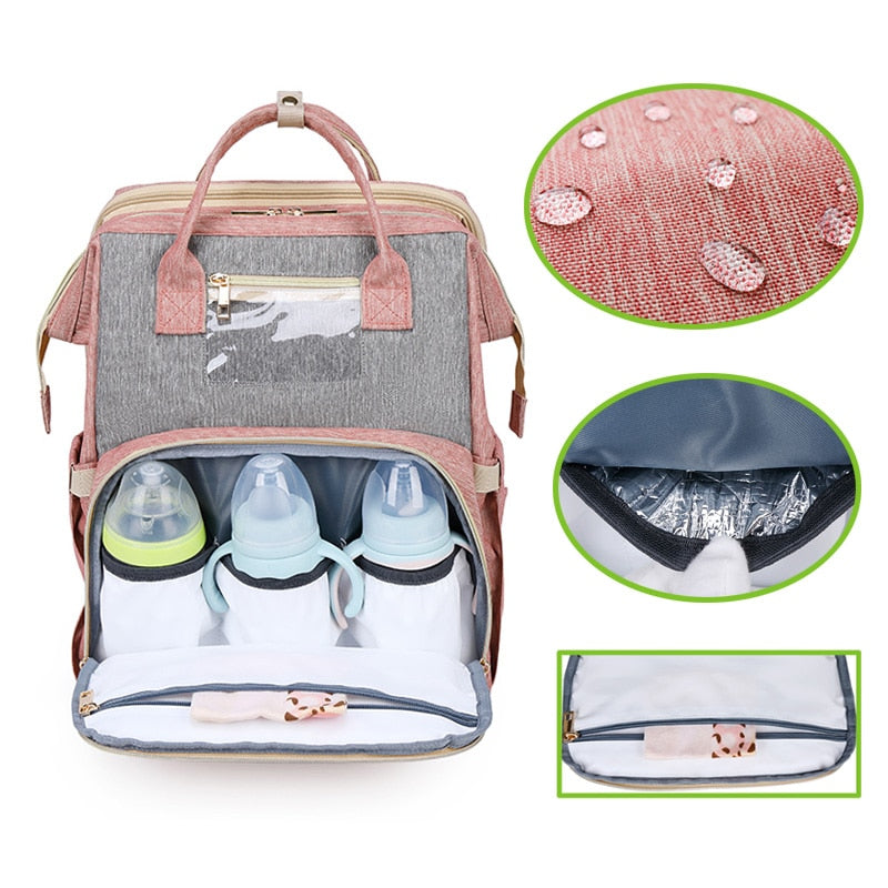 Diaper Bag Moms and Dads Backpack Multifunctional Baby Bed Bags Maternity Nursing Handbag  Stroller Bag Drop Ship
