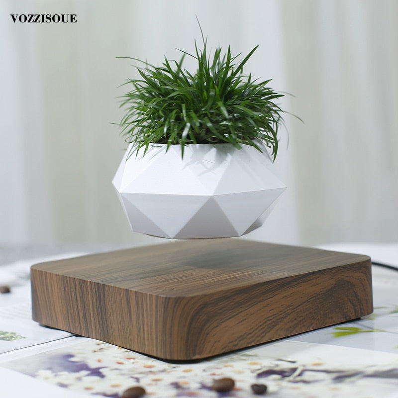 Hot Sale Levitating Air Bonsai Pot Rotation Planters Magnetic Levitation Suspension Flower Floating Pot Potted Plant Desk Decor