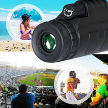 Load image into Gallery viewer, Lens for phone 40X60 Zoom for Smartphone Monocular Telescope Scope Camera Camping Hiking Fishing with Compass Phone Clip Tripod
